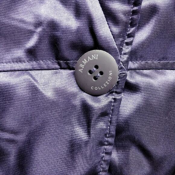 ARMANI COLLEZIONI Padded Purple Nylon Blazer Jacket Size 4 - Picture 4 of 7